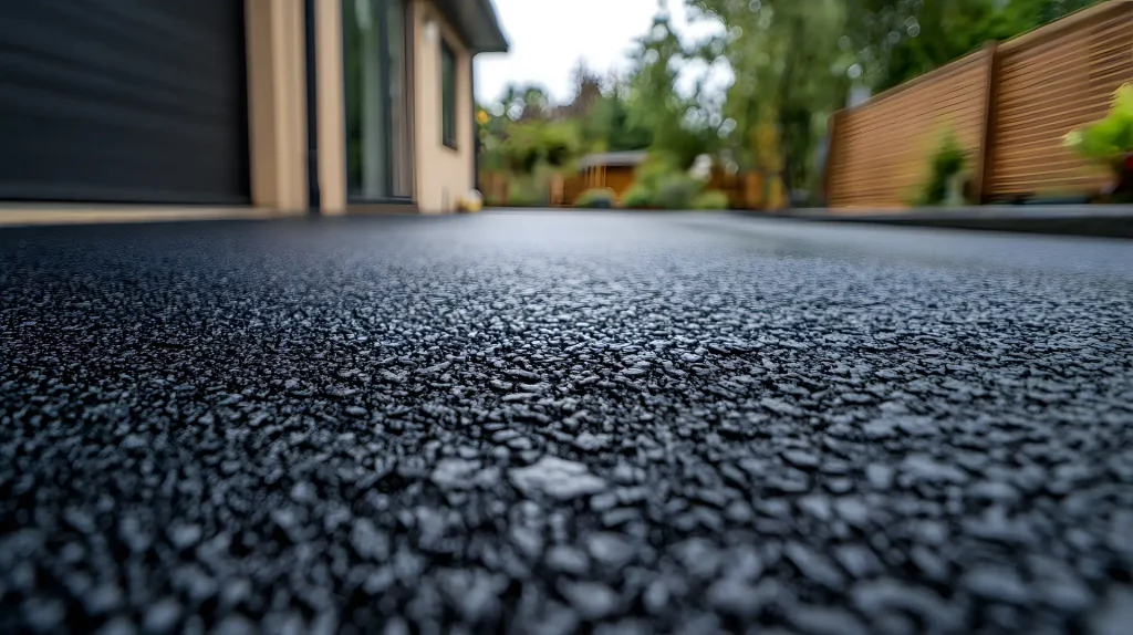 Close-up of asphalt driveway