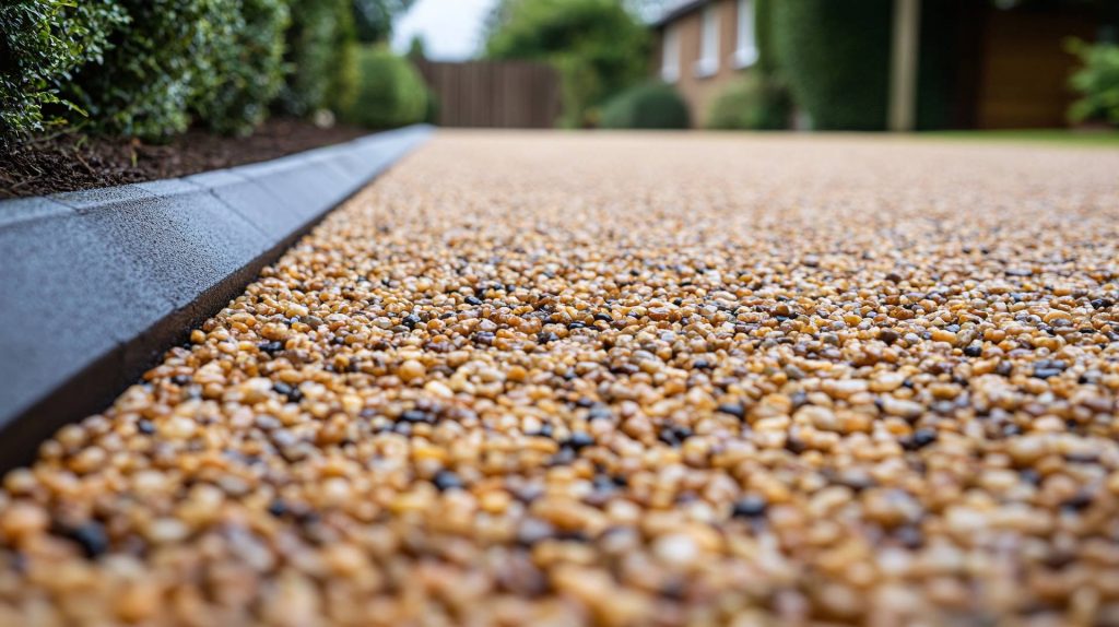 Close-up of resin bound driveway.